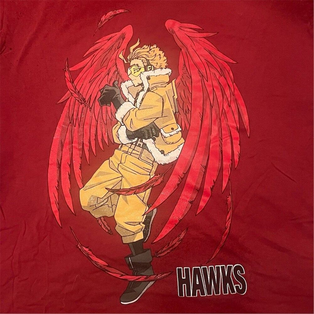 BoxLunch BoxLunch Hawks Keigo Takami T-Shirt Unisex L Red Graphic